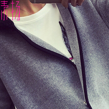 素扬针织衫女开衫毛衣外套586 灰 色 L