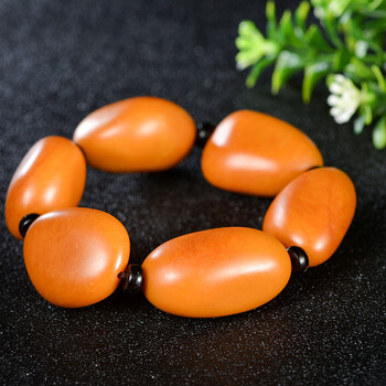 省级玉雕大师康凯星工作室作品 和田玉 红沁原石手串 油润细腻   187.