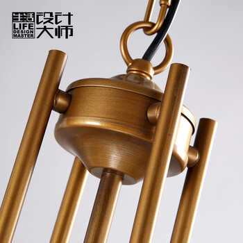 生活设计大师美式乡村铁艺吊灯北欧卧室书房餐厅灯吊灯复古田园简欧灯具6头吊灯