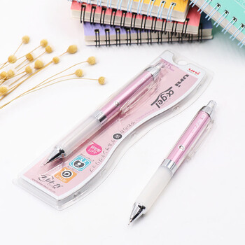 uni三菱（uni）0.5自动铅笔 软胶笔握 铅芯自动旋转 学生活动铅笔 M5-858GG 贵族粉