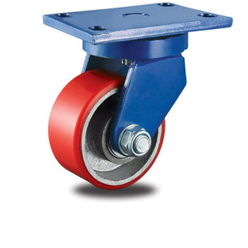 京狗4寸5寸6寸8寸铁芯pu脚轮聚氨酯超重型万向轮工业轮子载重1-2吨轮