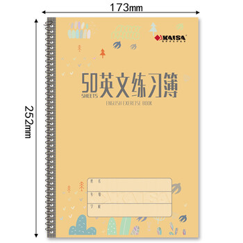 【开学必备】凯萨(KAISA)英语本 18K50张英文练习本外语本70g初中小学生作业本 2本装30240
