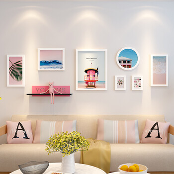 照片墙墙上照片装饰宿舍客厅背景墙创意生活照无痕相框挂墙不规则sn