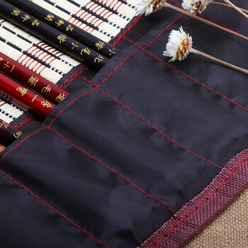 【全网低价】绍泽文化 文房四宝 竹袋笔帘 7袋 毛笔收纳袋