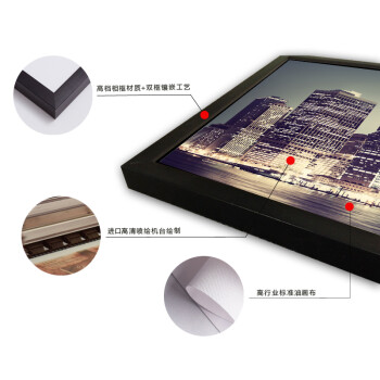 
                                                                                视觉星客厅装饰画电表箱挂画书房卧室床头壁画城市夜色风景系列 C款 黑色框50x150cm                