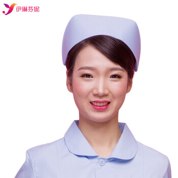 伊琳芬妮 护士帽白色加厚燕尾帽均码医院诊所实习生职业帽 兰帽加厚
