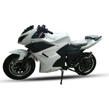 公路赛街车电瓶车摩托大跑车成人两轮摩托车越野电动车街跑 纯白色 前