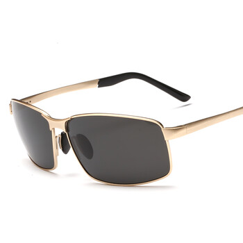 男士偏光镜个性眼镜潮人司机驾驶开车太阳眼镜 金框黑灰片(偏光片)