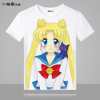美少女战士t恤 动漫短袖男女衣服 二次元软妹宽松卡通可爱上衣 09 xl