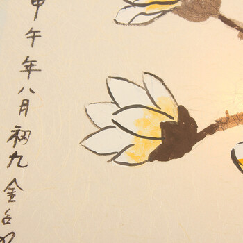 西布伦新中式玉兰花中国风手绘花鸟客厅餐厅吊灯简约中式长方形别墅吊灯酒店会所茶楼吊灯 定制尺寸