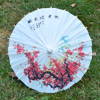 油纸伞古典 牡丹梅花小纸伞幼儿园小号装饰伞道具伞 儿童工艺伞 深