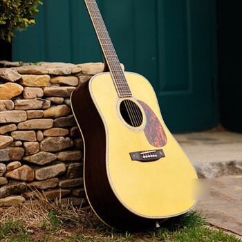 炎黄 吉他yd18 28 38全单板民谣木吉他高音教乐器jita yd28c缺角原木