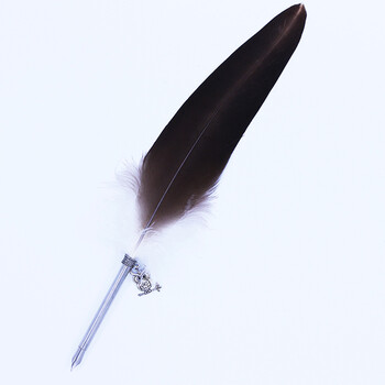 大角色 哈利波特猫头鹰羽毛笔 电影周边英伦复古雕毛蘸水钢笔 创意