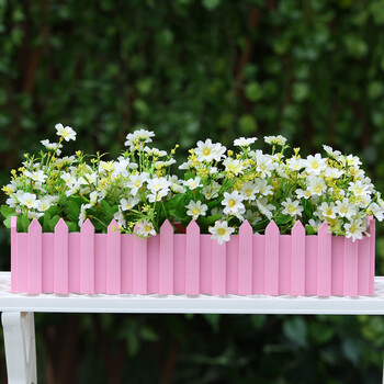 栅栏花盆塑料长方形绿萝盆栽花盆树脂种植盆吊兰绿植地面窗台 粉红色