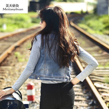 2015洗水磨破韩版秋季新款个性女士牛仔马甲背心 女人味 蓝色 XL