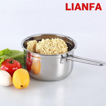 联发(lianfa)304不锈钢奶锅聚能环复底汤锅16cm电磁炉通用婴儿食锅 14CM