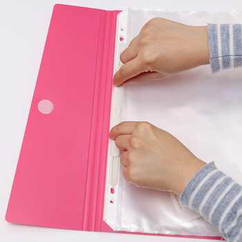 齐心(Comix) A3活页袋 11孔白条横入式资料袋  20页装 EH450 透明