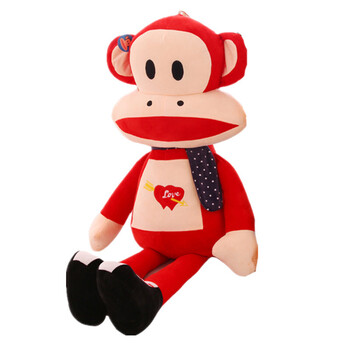 大嘴猴毛绒玩具玩偶抱枕大号布娃娃女孩创意可爱生日礼物 红色猴子 1