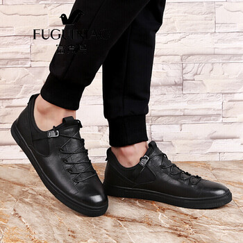 耐克安踏同款休闲鞋男新款男士皮鞋韩版男鞋子系带潮流低帮板鞋男单鞋