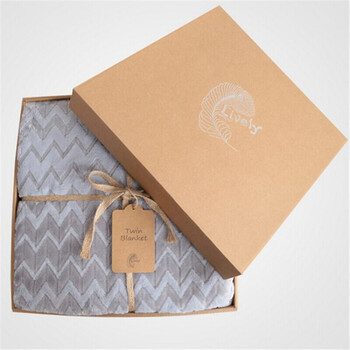 美国轻奢毛毯礼盒礼品毯加厚法兰绒冬季床单 伴手礼礼物 灰蓝色礼盒