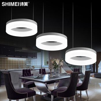 诗美 餐厅灯吊灯三头现代简约led餐厅吊灯饭厅吧台灯创意个性灯具 光之韵-LED-白光