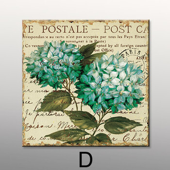 现代无框画三联欧式花卉挂画沙发背景墙简约壁画绣球花sn8827 d 60*80