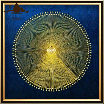 艾莹嘉 实物立体装置画金线水晶欧式现代中式沙发背景玄关装饰画 i款