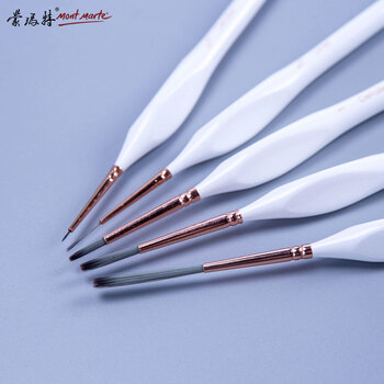 【全网低价】蒙玛特(Mont Marte)勾线笔5支装 美术画画笔儿童水彩颜料软毛尼龙画笔 学生绘画水粉丙烯油画笔套装BMHS0034美术写生
