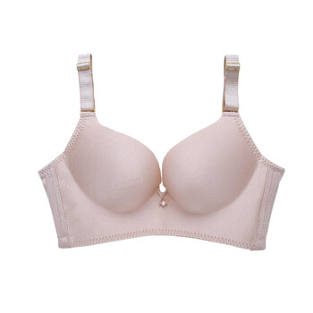 片式无痕无钢圈文胸性感聚拢小胸罩收副乳上托内衣女 无痕款-肤色 80c