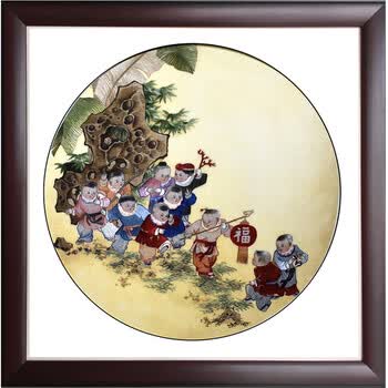汪端行 《十全十美》 十子送福图 寓意多子多孙 福气满满