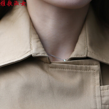 雅歌淑女 2015秋冬新款韩版时尚气质女式风衣外套中长款修身显瘦拼接针织袖休闲大码女装上衣 卡其 M