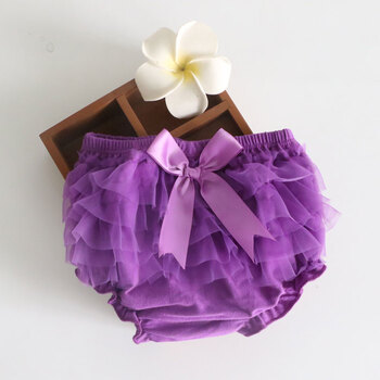 宝宝内裤纯棉薄款外穿0-1-2-3岁婴儿pp裤面包裤女童三角短裤夏 深紫色