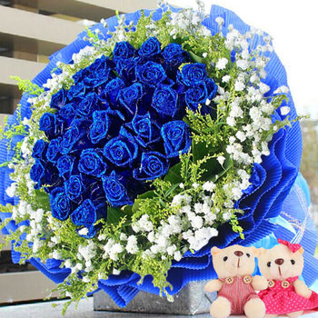 520情人节33支99支蓝色妖姬玫瑰花束辽阳盘锦铁岭朝阳葫芦岛新民