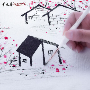 【全网低价】蒙玛特(Mont Marte)勾线笔5支装 美术画画笔儿童水彩颜料软毛尼龙画笔 学生绘画水粉丙烯油画笔套装BMHS0034美术写生