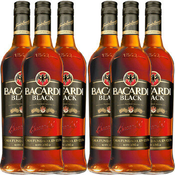 洋酒bacardi superior百加得白朗姆酒 百加的黑 百加的金 百加得黑6瓶