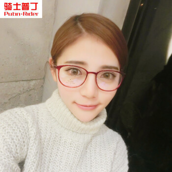 新款方框tr90平光眼镜女圆脸复古文艺近视眼镜架女全框眼镜女 酒红色