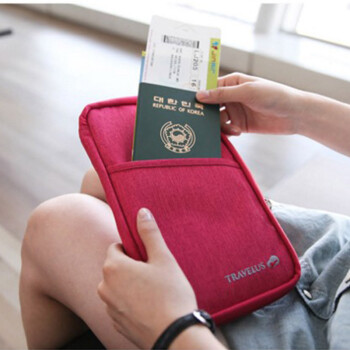 WEEKEIGHT出国旅行护照套 护照夹护照包机票夹 多功能证件袋 旅行卡包 零钱包 证件包大容量 玫红色