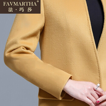 FAVMARTHA/法玛莎中长款羊绒大衣气质优雅女装22 驼色 L