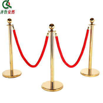 围栏杆 栏杆座 警戒线隔离带 警戒线 钛金色迎宾礼宾柱 钛金色立柱 不