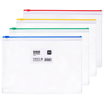 得力(deli)12只A4透明小学生科目分类文件袋拉链袋拉边袋资料袋 试卷财务凭证收纳 单色随机 P05526 得力(deli)12只A4透明小学生科目分类文件袋拉链袋拉边袋资料袋 试卷财务凭证收纳 单色随机 P05526