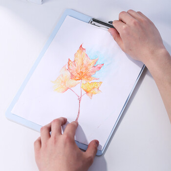 得力（deli）A4文件夹书写板夹写字板乐素系列加厚板夹 简约硬质文件夹会议夹 蓝