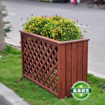 防腐木景观广场社区花槽 户外隔断网格花架 围栏屏风花槽 hc-18 hc-18