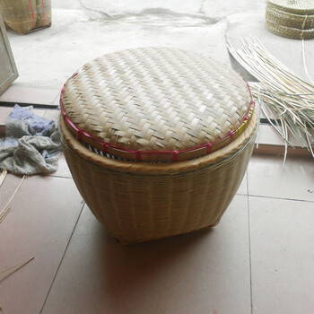 工艺品大号箩筐淘米箩篼粮食编织竹箩收纳竹篓喜事用品修饰道具 大箩