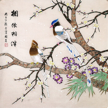 著名工笔画家 周芸《相依相伴》