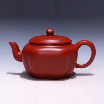原矿大红袍 紫砂 工艺美术师周云龙 四方菊瓣壶 附证书 执壶照
