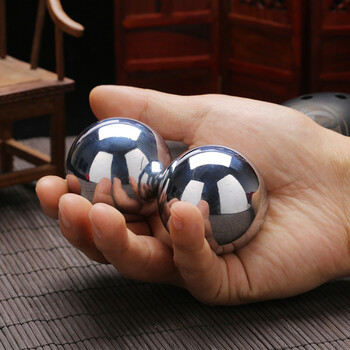 健身手球球老人健身实心手部转球按摩球手玩钢球铁球50mm钢约1000g送