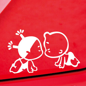 个性车门贴 小娃娃卡通车贴 汽车贴纸 引擎盖贴 灯眉贴小孩亲亲贴纸