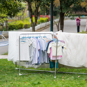 晒被架 佳美家不锈钢落地晒被子衣架阳台晾衣架加厚 折叠晒被子架