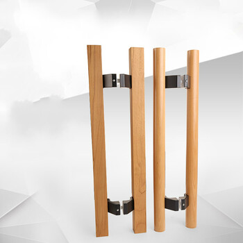 中式实木大门拉手玻璃门把手有框门原木酒店面门扶手 推拉门拉手 方形