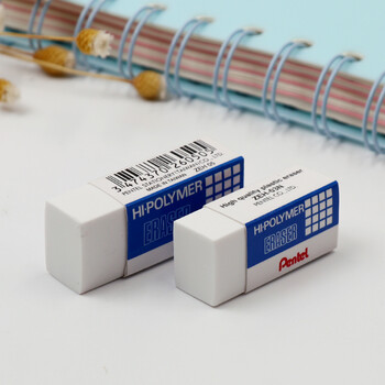 派通（Pentel ）高聚物集屑橡皮 学生儿童制图橡皮擦 ZEH05 白色 4块装